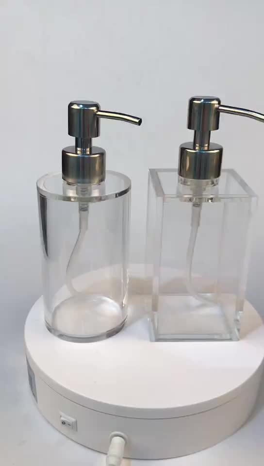 Empty 250ml Acrylic Liquid Soap Dispenser Lotion Pump Shampoo Bottle