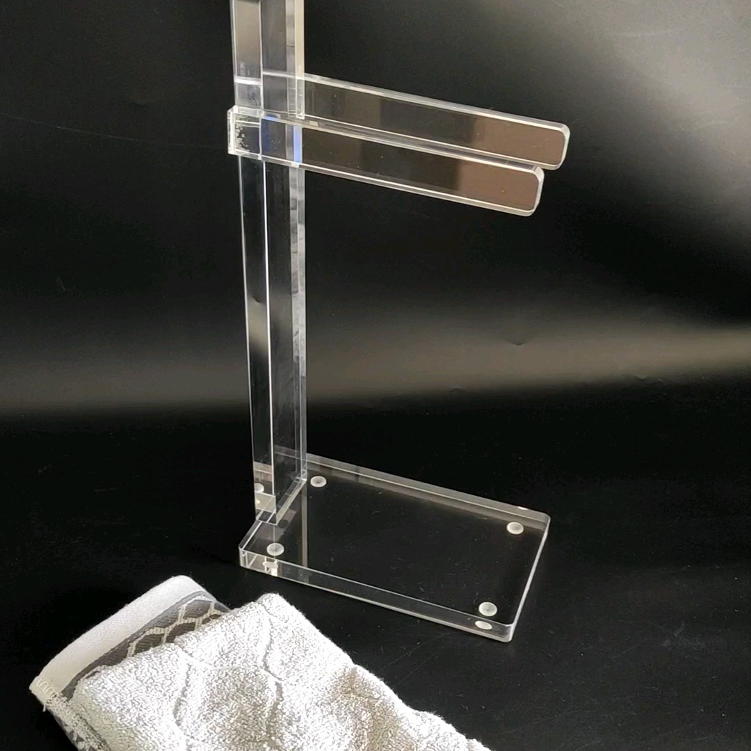 Clear Towel Holder Display Stand For Bathroom Custom Acrylic Towel