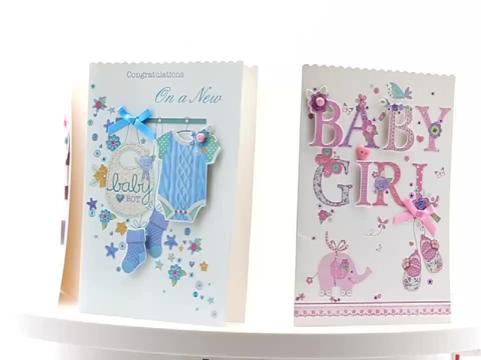 Wholesale Fancy New Baby Girl Handmade Greeting Card Baby Cards Buy