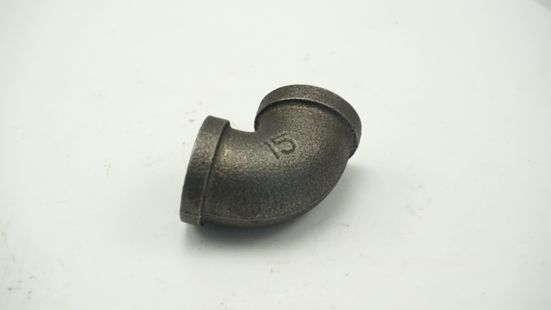 Black Malleable Iron Pipe Fitting Normal Black Npt Thread 90 Degree 1/2