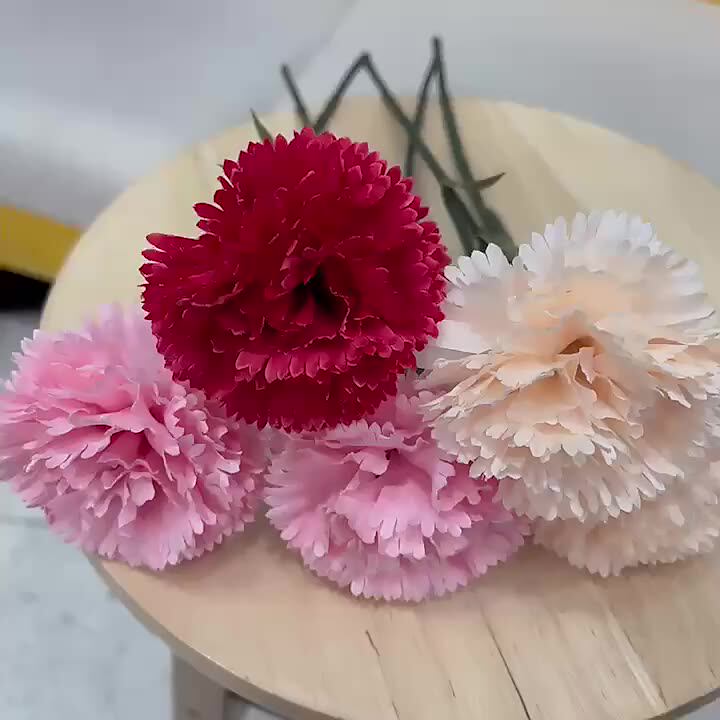 Wholesale Artificial Carnation Flower Heads Silk Flower Head Carnation