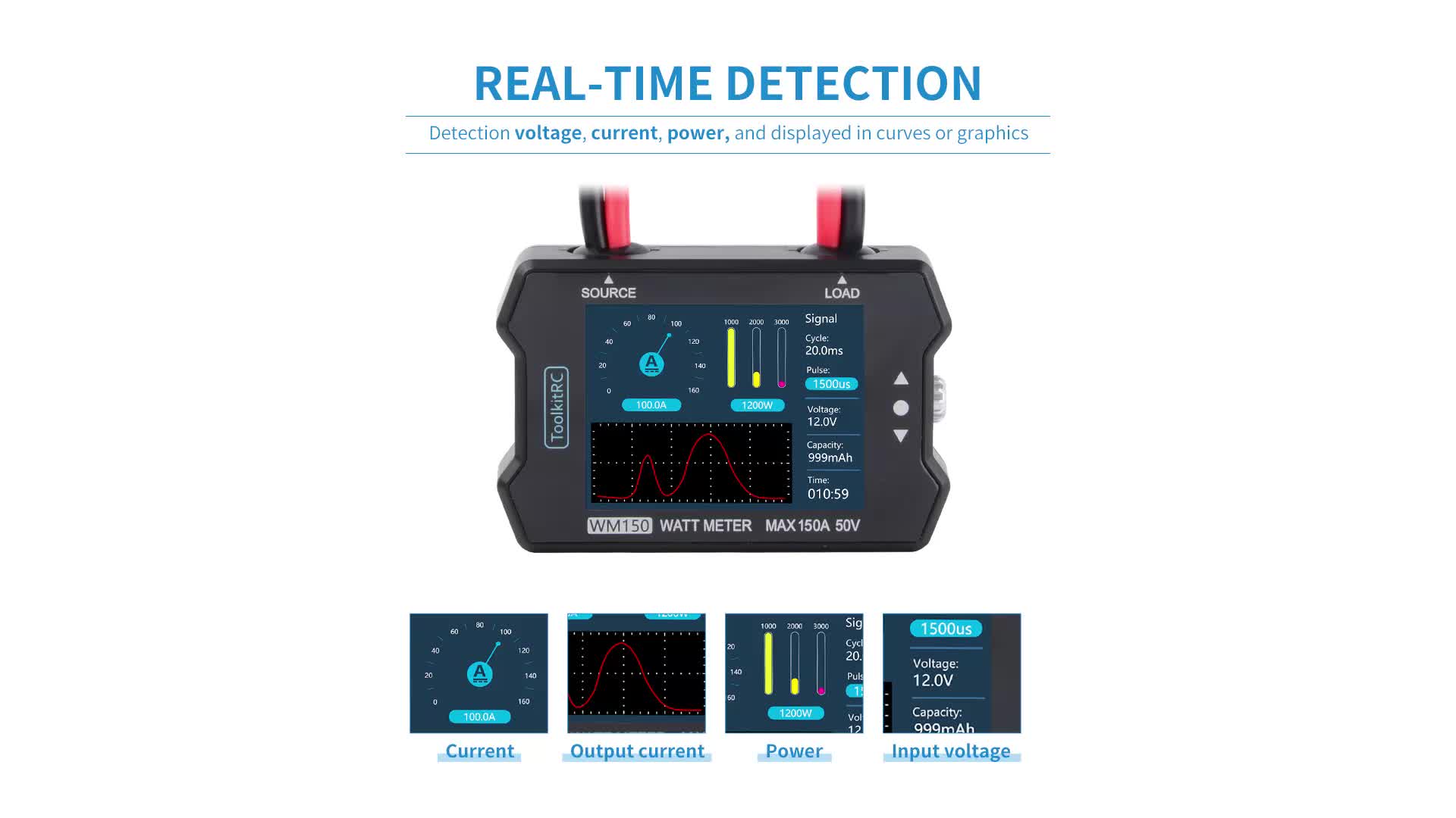 Details about ToolkitRC WM150 150A 50V Watt Meter Power Analyzer LCD Display Power Voltage Details about ToolkitRC WM150 150A 50V Watt Meter Power Analyzer LCD Display Power Voltage