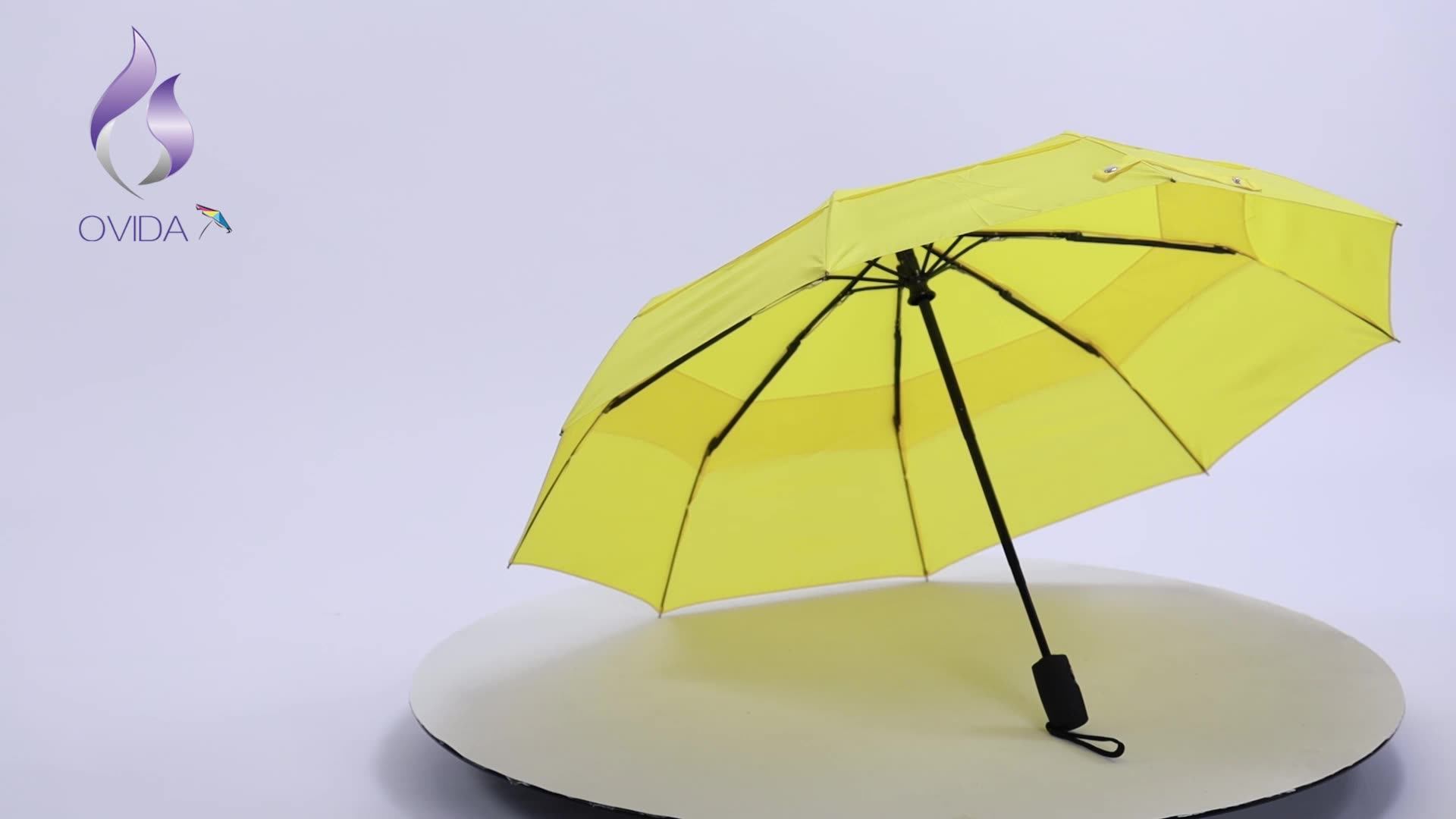 Double Canopy 3 Fold Windproof Umbrella Outdoor Sunshade Umbrella