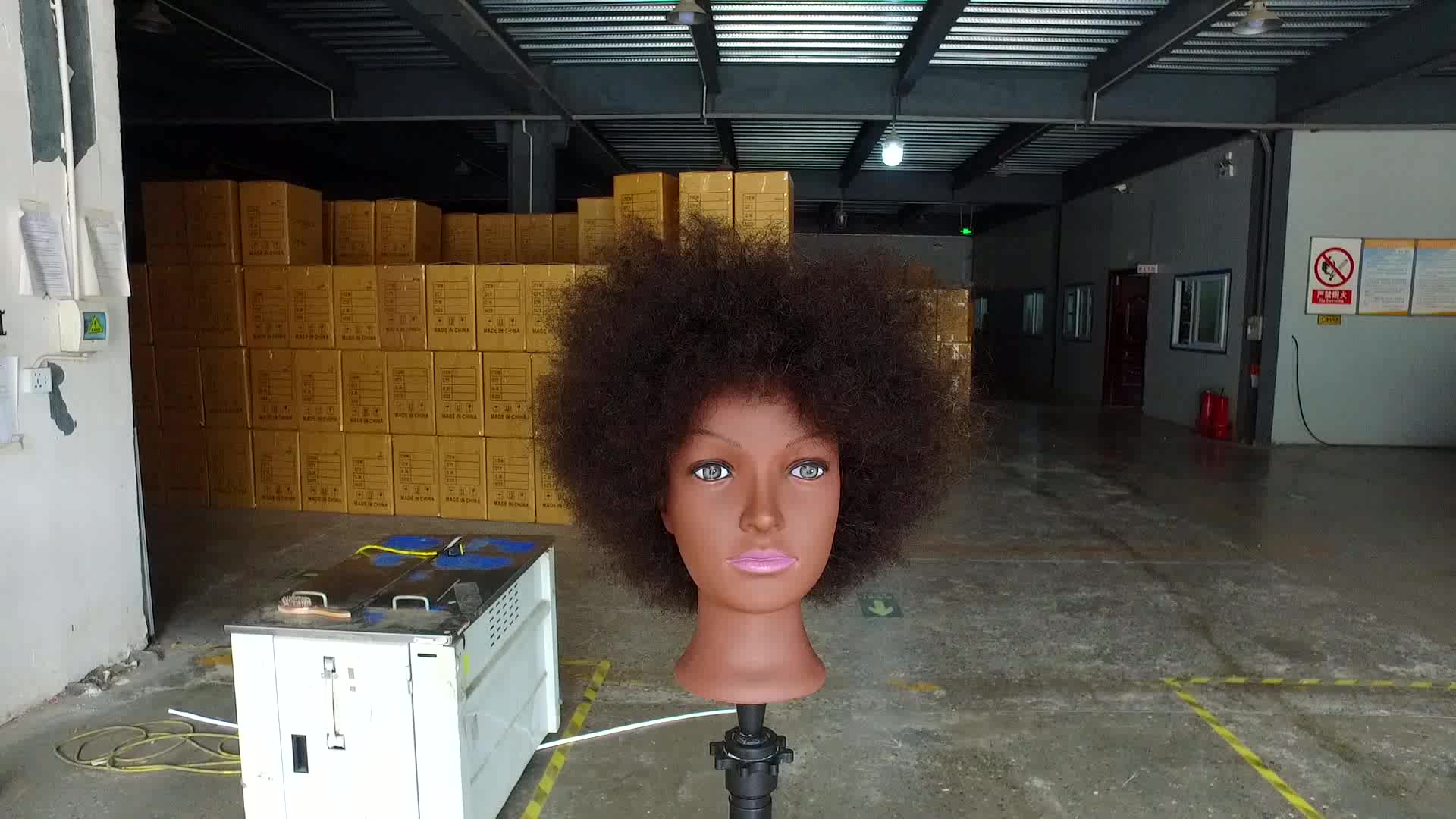 black hair practice doll heads