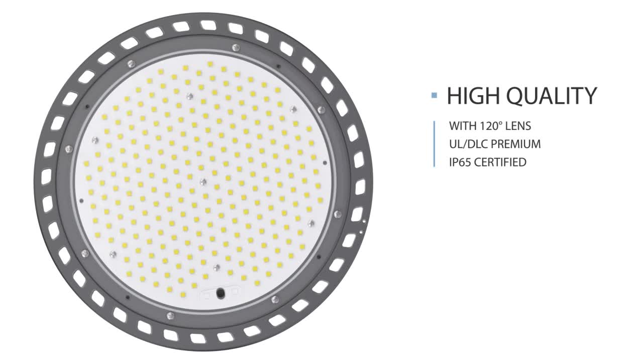 Source Industrial led lighting 100w 150w 200w 250w HYPERLITE UFO high bay  cover led high bay light on