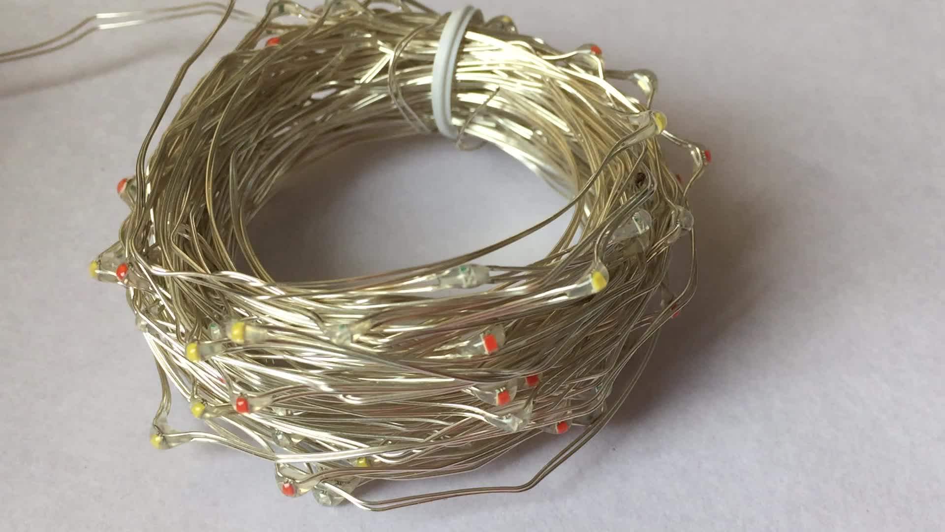 Solar Powered 33ft 100 Led Copper Wire String Lights For Outdoor Indoor