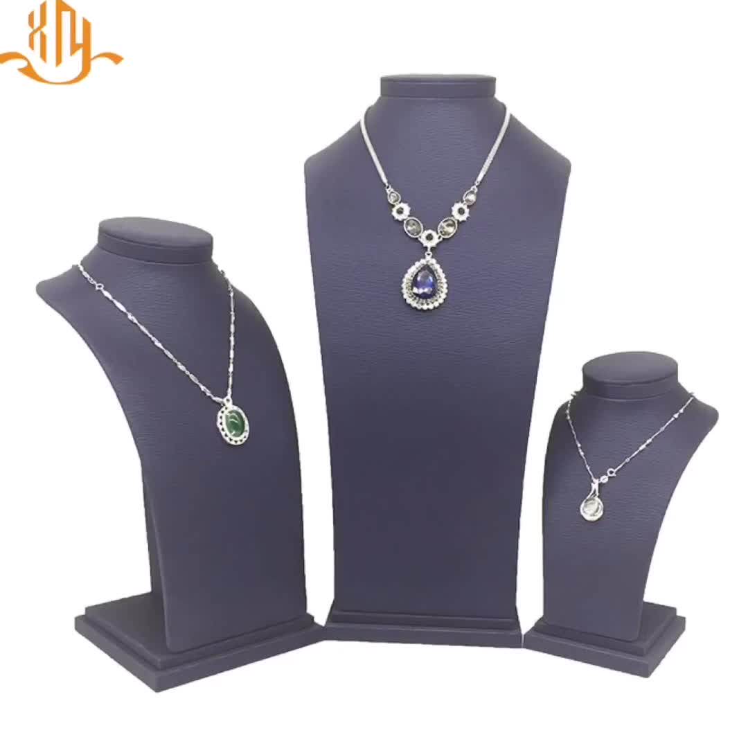 Xiangyu Wholesale Customized Leather Wooden Necklace Display Bust