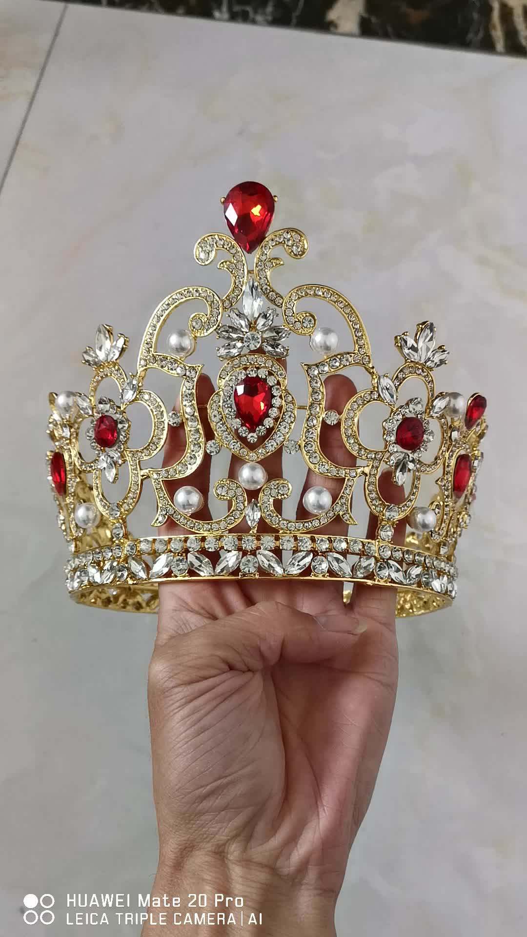 Cheap Full Round Pageant Tiara Crown Winner Full Round Crown For Lady