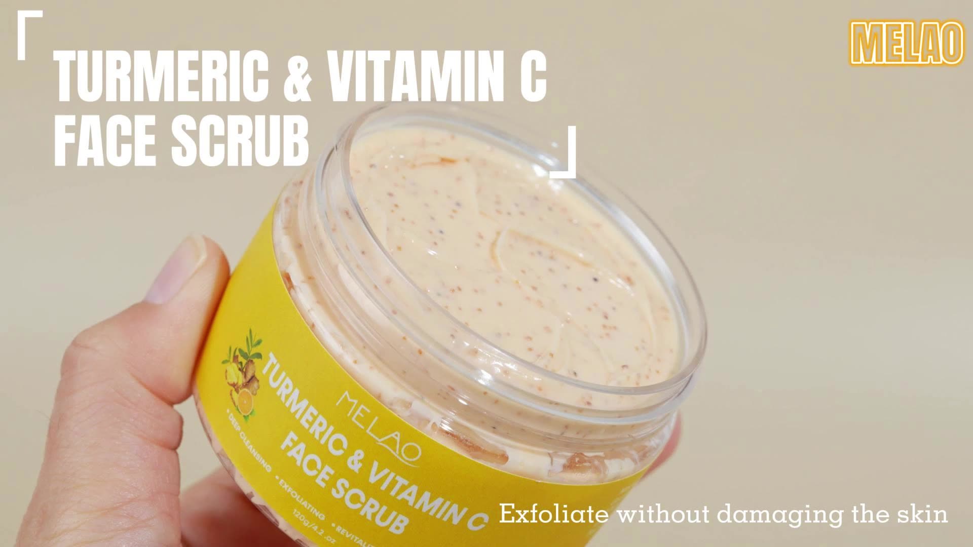 Herbal Turmeric Skin Brightening Scrub Cream Deep Cleansing Dead Skin