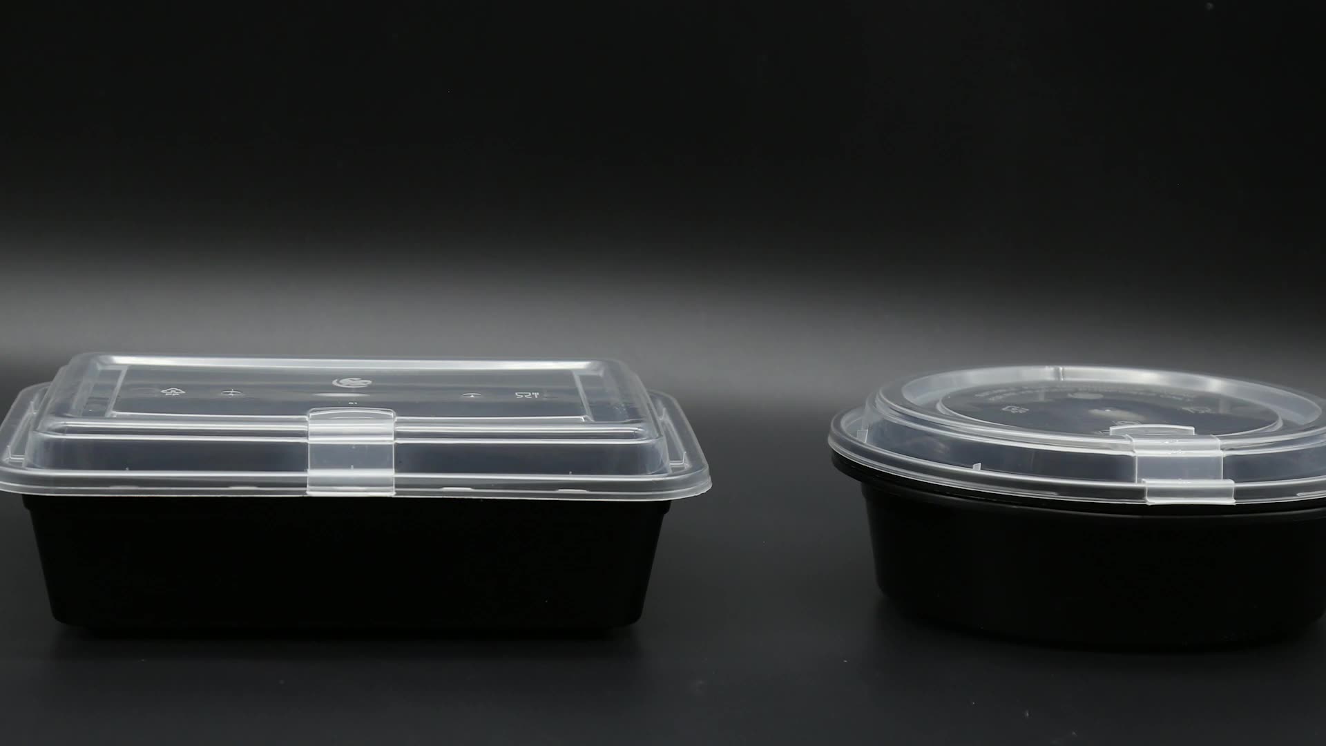 Two Compartments Disposable Plastic Container Take Away Food Box With