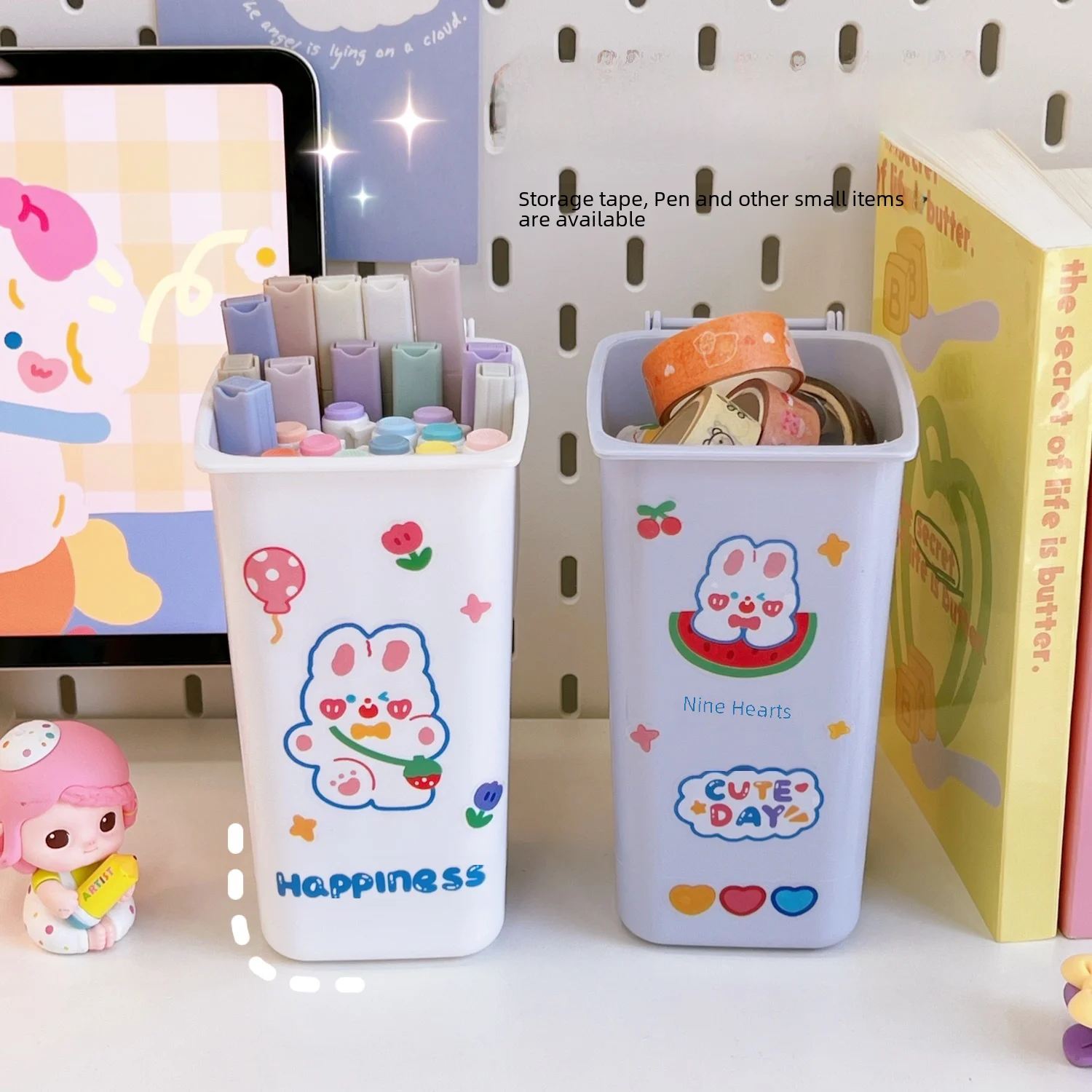 Cartoon small garbage can, creative storage system