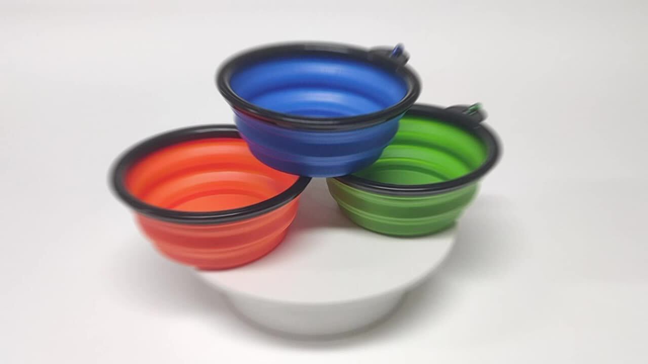 Oem/odm Logo Collapsible Dog Bowl Key Chain Custom Collapsible Dog Bowl