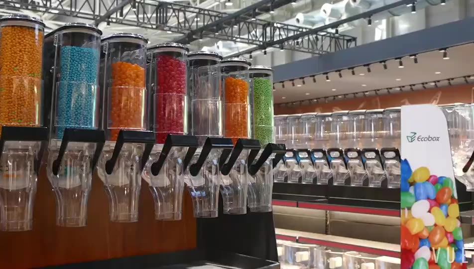 Transparent Wall Mounted Bulk Food Gravity Feed Dispenser Gravity Bin