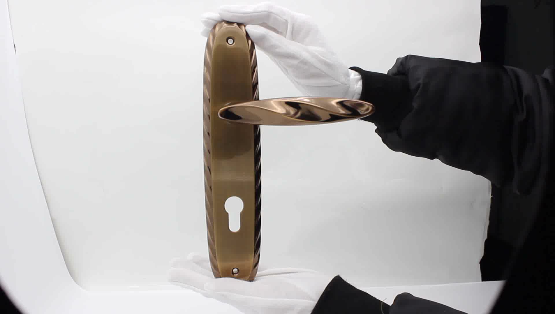 Sokoth Dubai Middle East Gold Big Door Lever Handle With Plate Door