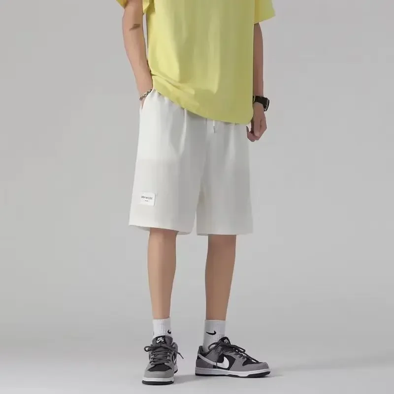 Summer thin ice silk American streetwear loose casual basketball shorts five-pocket casual sport pants for men