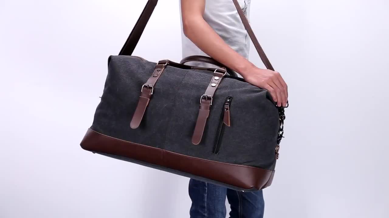 Outdoor Adventure Vintage Wholesale Duffel Bag Custom Oem Men Canvas Travel Holdall Duffle Bag ...