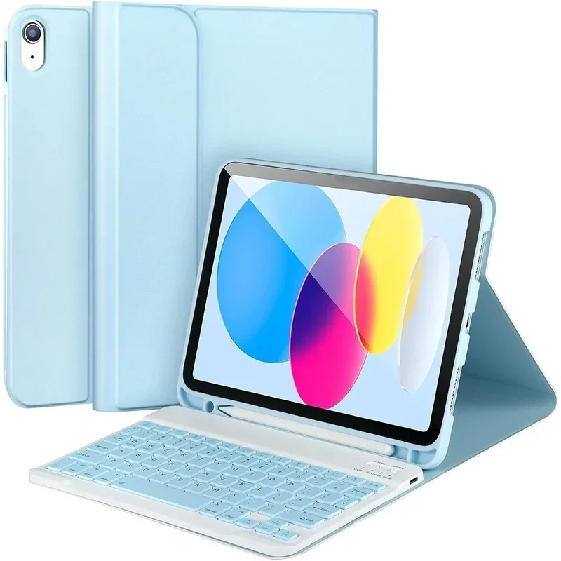 For iPad 11th(A16) tablet protective case 2025 Bluetooth magnetic keyboard with pen slot leather case