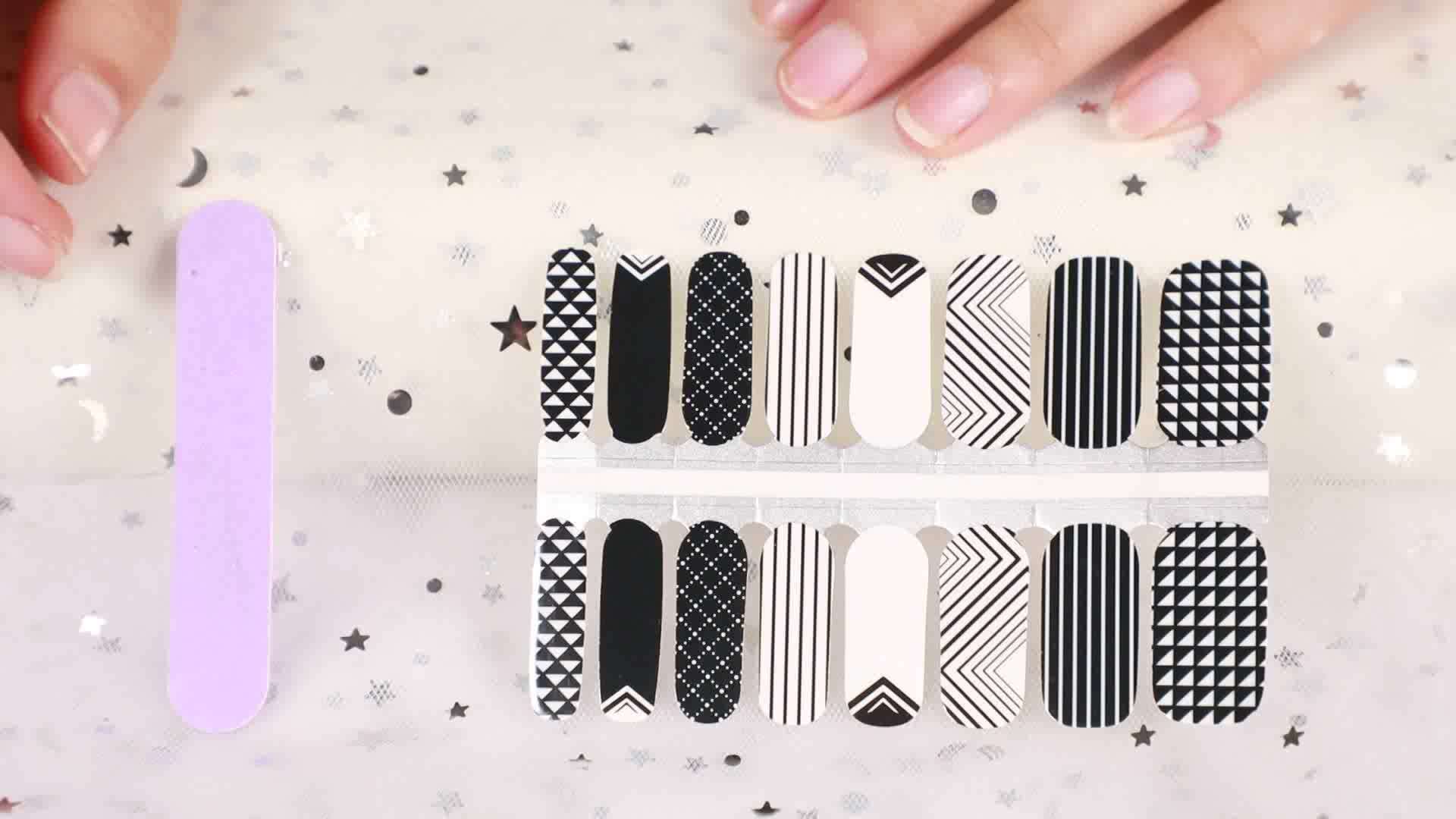 2022 Custom Wholesale Nail Wrap Nail Vinyls Wraps Nail Polish Strips