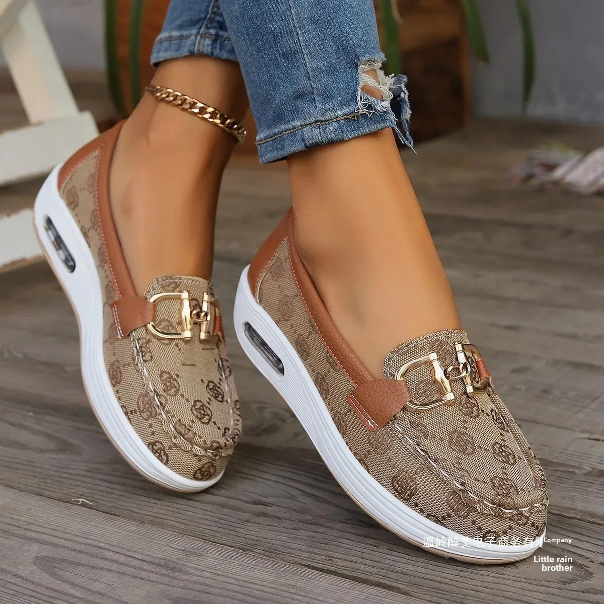 Cross-border plus size Loafers Women's 2024 New Style Slip-on Thick Bottom Low-top Fashion Sports Casual Shoes