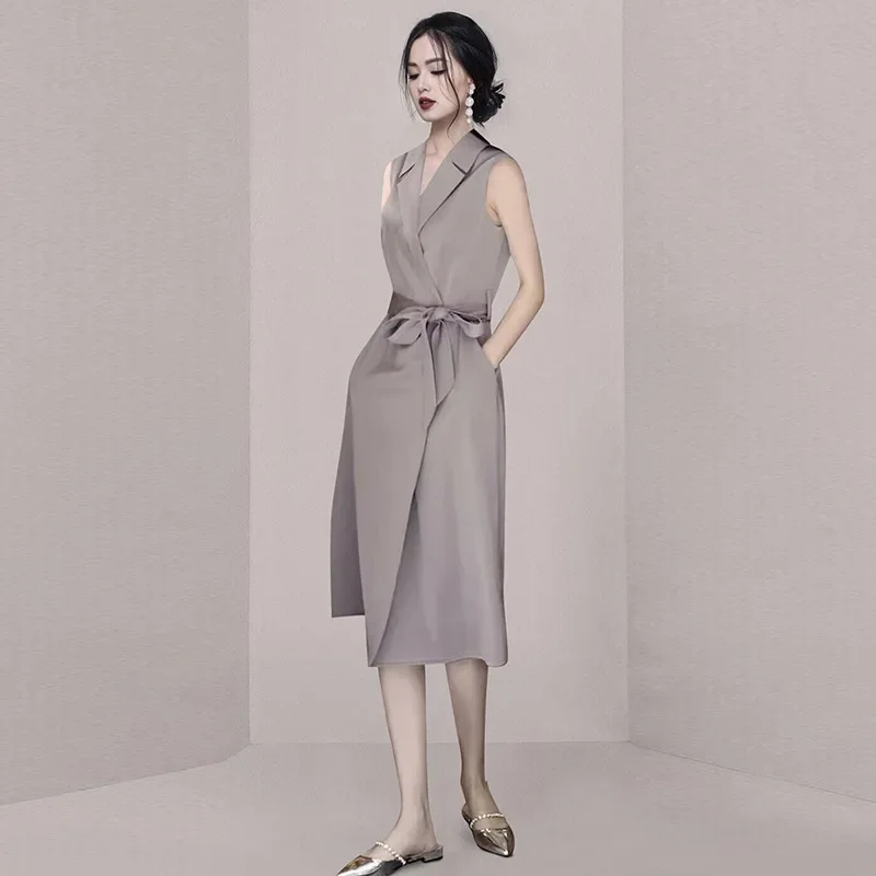 Đầm maxi nữ thắt eo tay loe ren viền cổ — Màu như ảnh