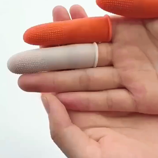 Bao ngón tay cao su bảo vệ bảo hiểm lao động chịu mài mòn dày ngón tay cao su chống trượt bao dùng một lần hình xăm bảo vệ ngón tay 