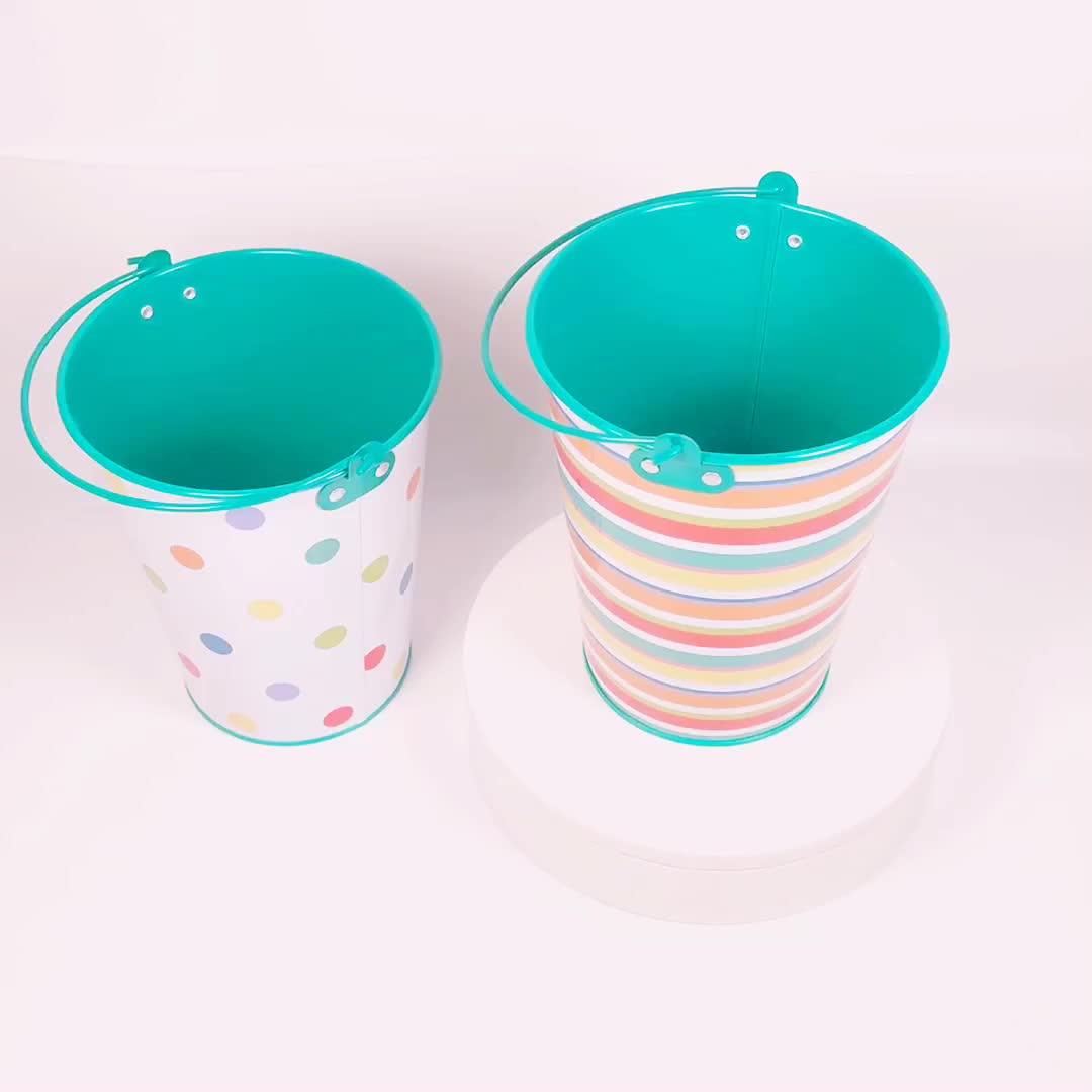 Customized Colorful Tin Flower Bucket Decorative Garden Bucket Buy