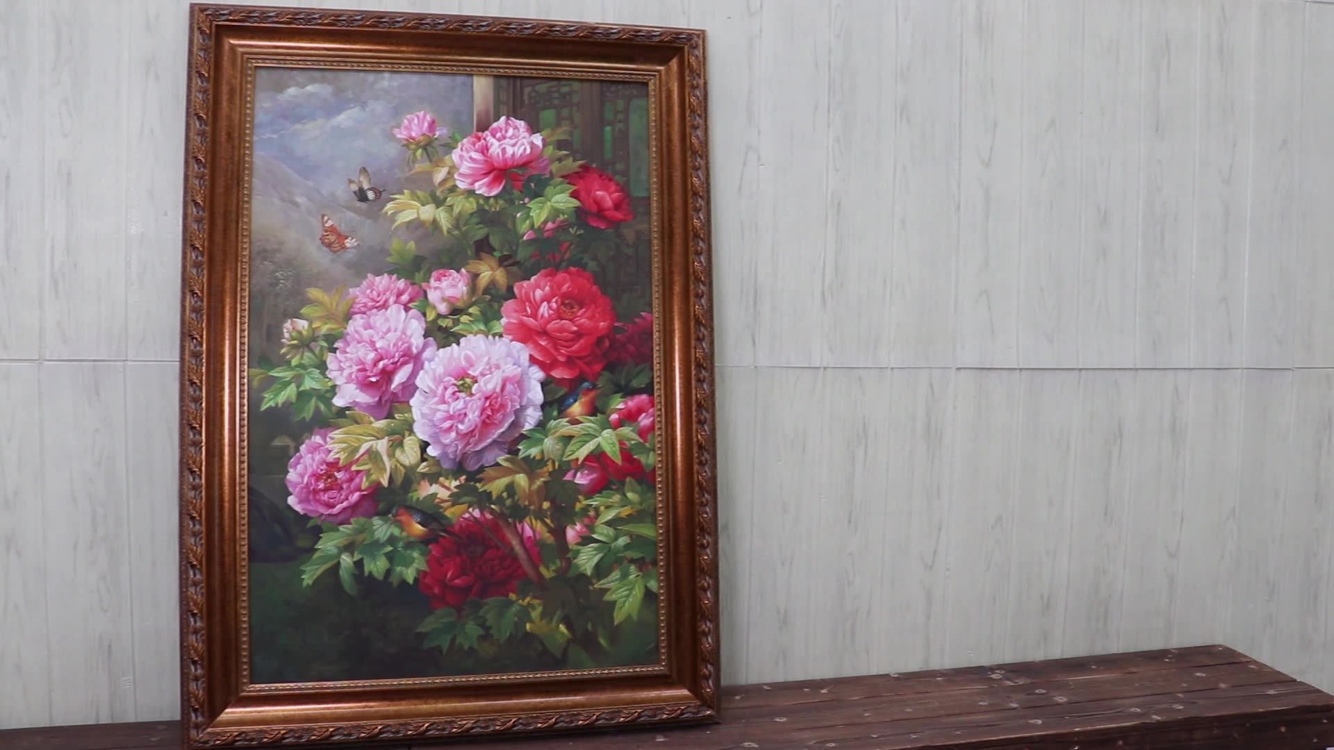 Classical Frame Handmade Realistic Flower Oil Painting On Canvas Buy