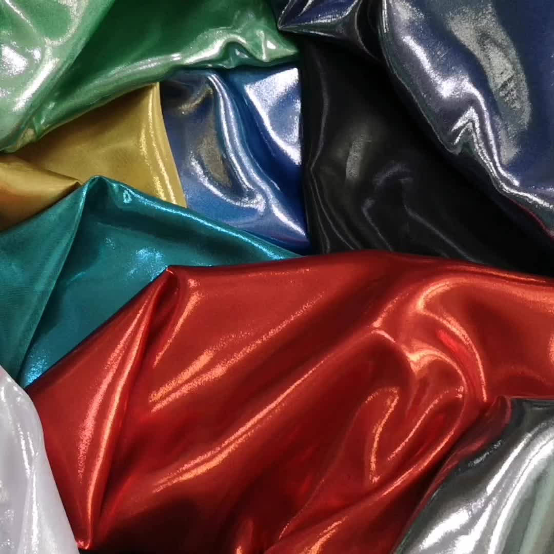 Shiny Metallic Foil Print Satin Fabric All Over Gold Foil Print Satin