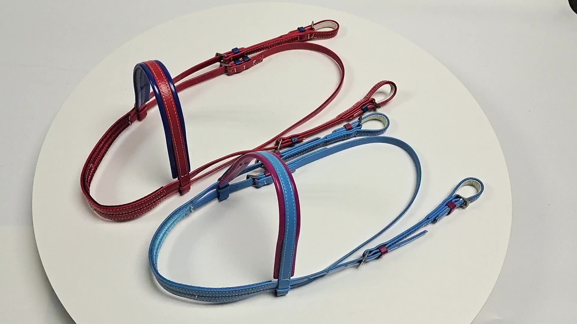 Western Red Pvc Endurance Horse Bridle Zinc Alloy Clip Padded Horse