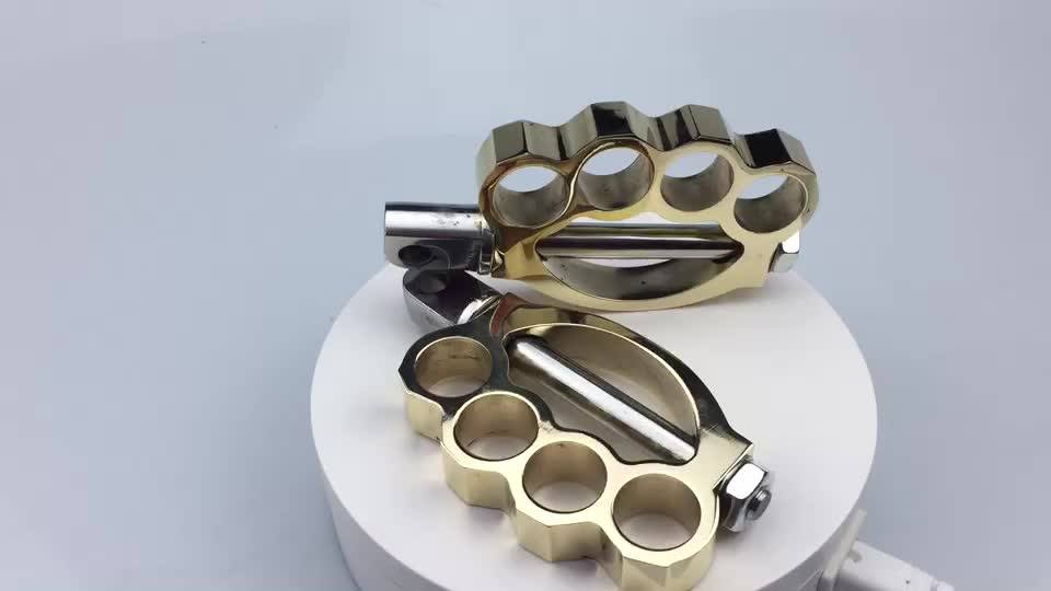 New "brassknucks" Foot Pegs Motorcycle Brass Foot Pegs For Harley Cafe