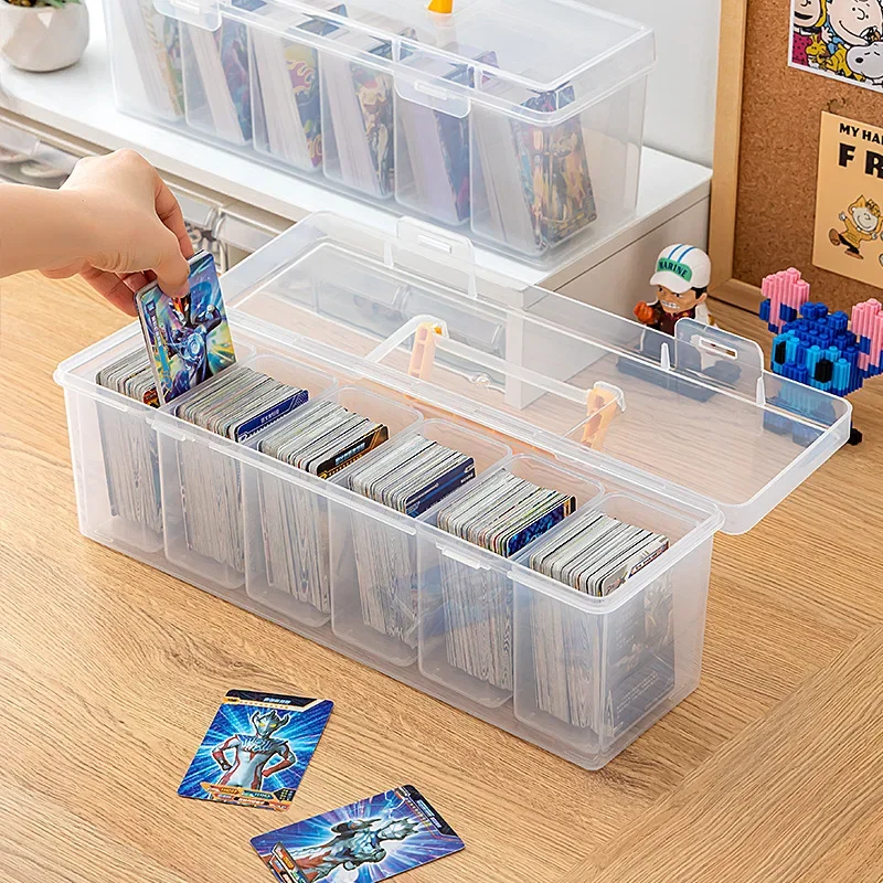 Portable sorting box large capacity transparent card storage box suitable for the game king Ultraman and other specifications of the card