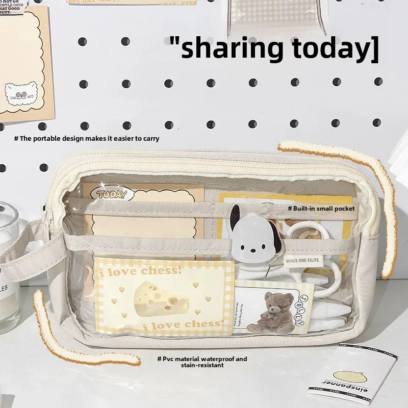 2024 Large Capacity Pen Bag with High-End, Minimalist Design - Student Writing Box for Primary School Girls