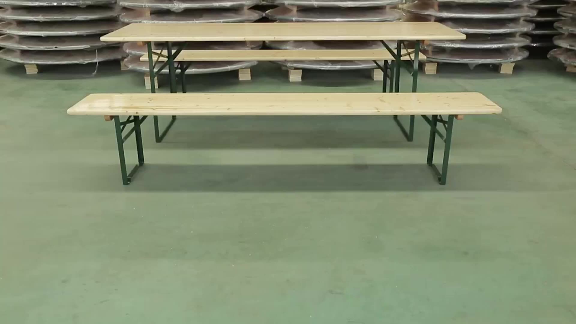 New Design Wooden Folding Beer Table Set And Benches Table And Chairs