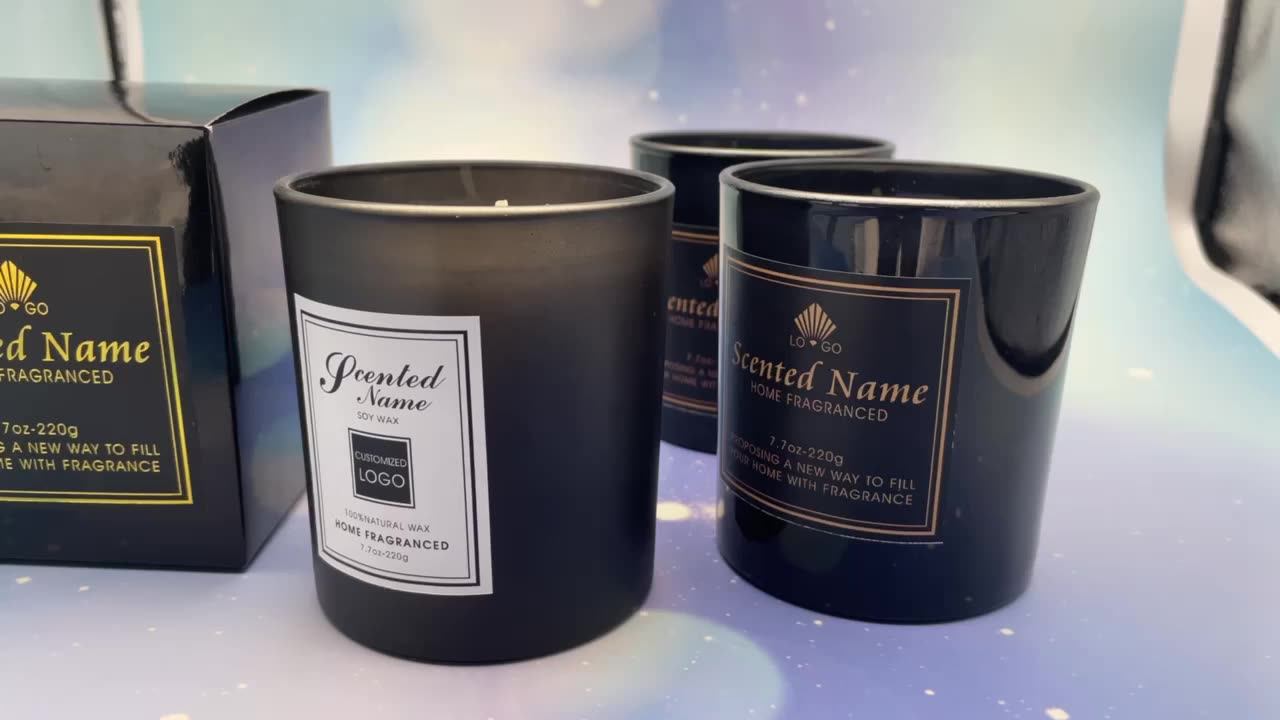 Candle Jar Black Personalized Private Label Luxury Design Customize