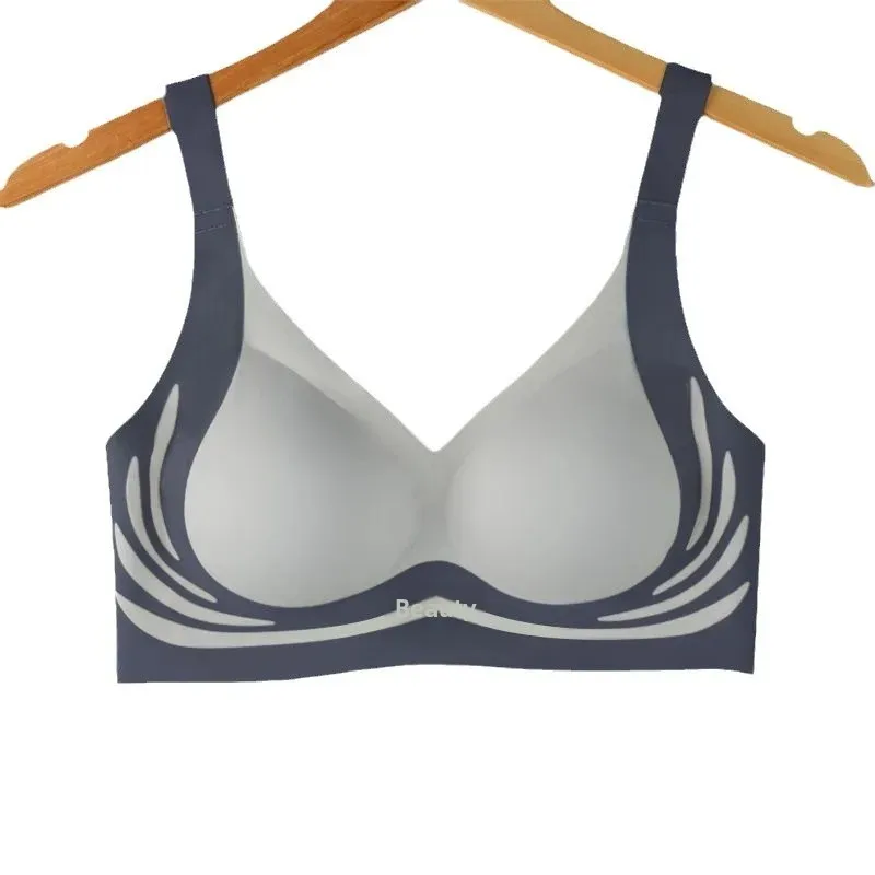 Ice Silk Underwear Women's Traceless Leach Back Push-up Pair Sports Vest Fixed Cup Bra for Women