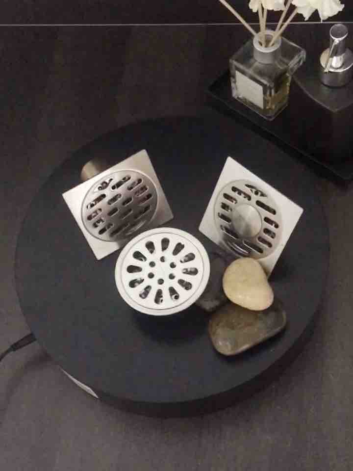 Positive 304 stainless steel deodorant floor drain powder room 9cm sanding copper core square washing machine dual-use 40 tubes 50 tubes