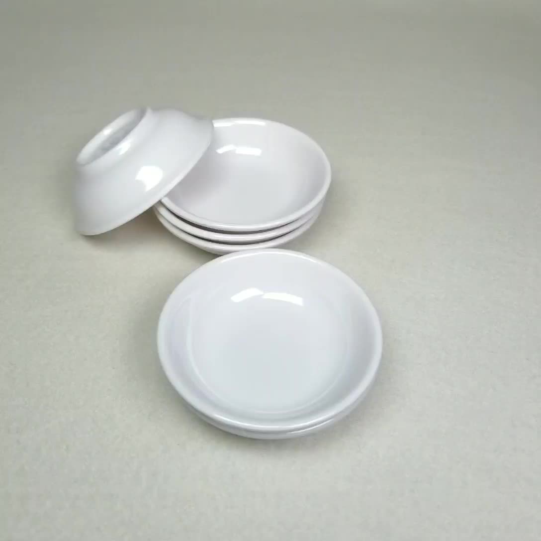 Wholesale Round 100 Melamine Unbreakable Plastic Restaurant Soy Sauce