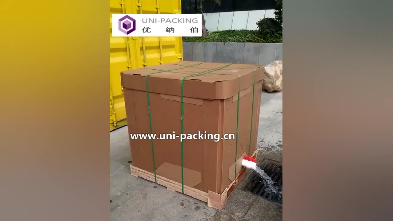 1000l Heavy Duty Cardboard Packaging Box With Liner Bag For Liquid