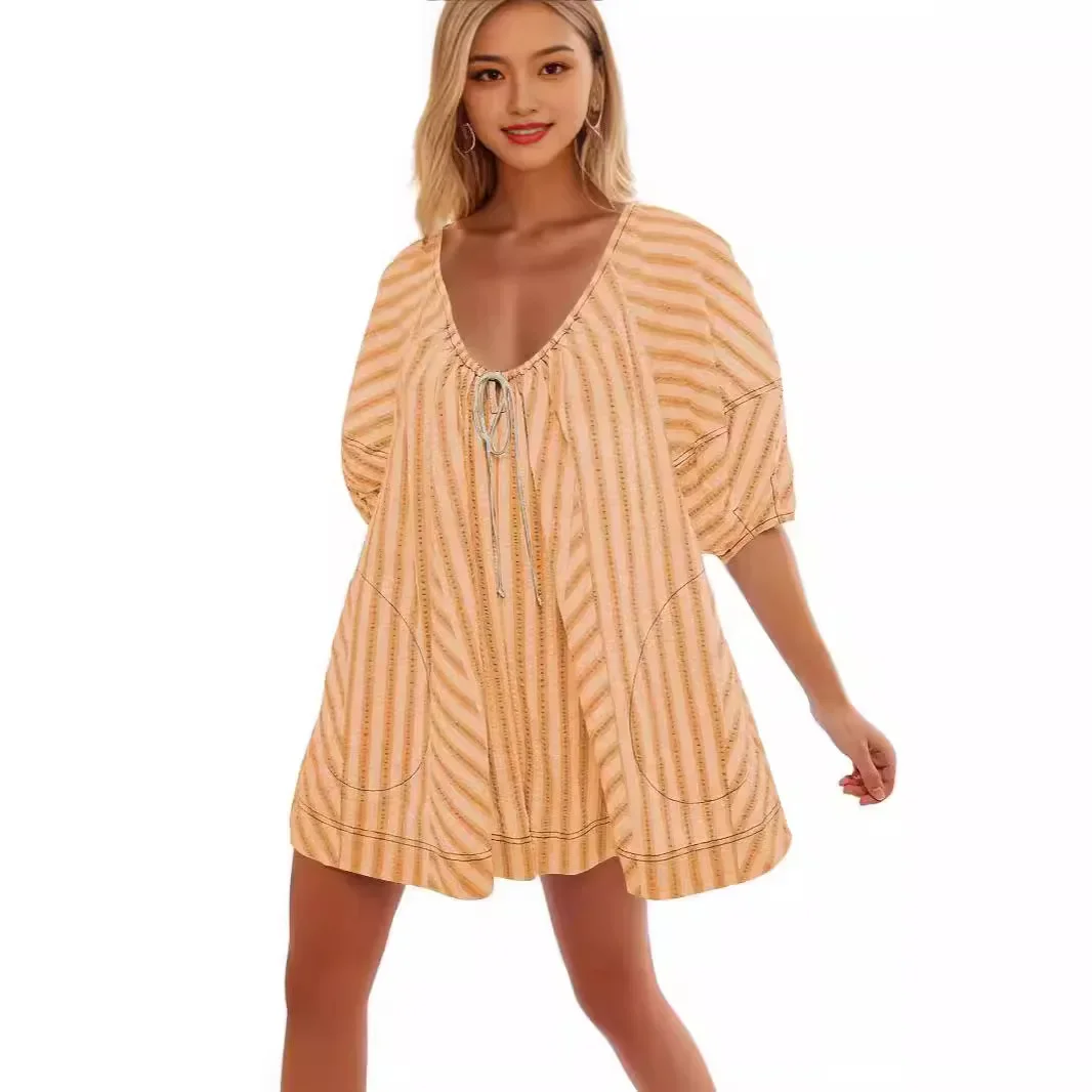 Летний overall для отдыха, с коротким рукавом, оверсайз, свободный крой