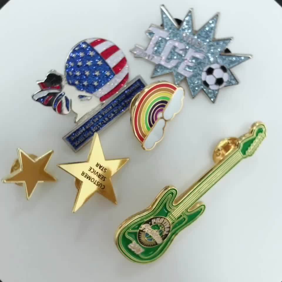 Vograce Acrylic Charm Custom Name Badge Pin Heart Star Style Wedding Pins For Jewelry Making