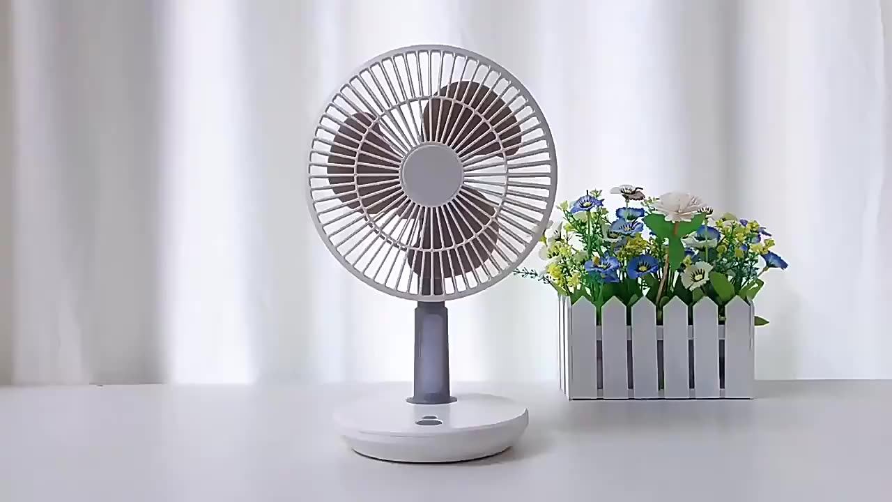 6 Inch Table Top Rechargeable Table Fan With Night Light Ac Dc ...