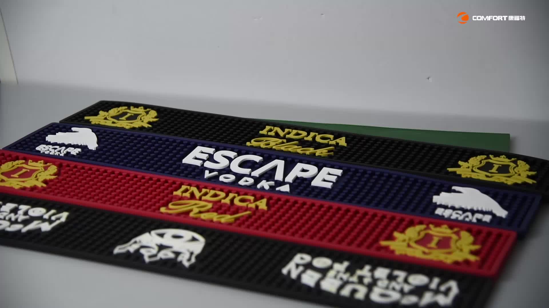 Brand Logo Printing Custom Beer Drink Led Bar Mat For Bar Restaurant