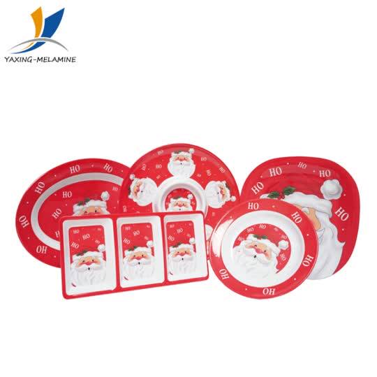 China Suppliers Customized Wholesale Santa Printing Plastic Dishes