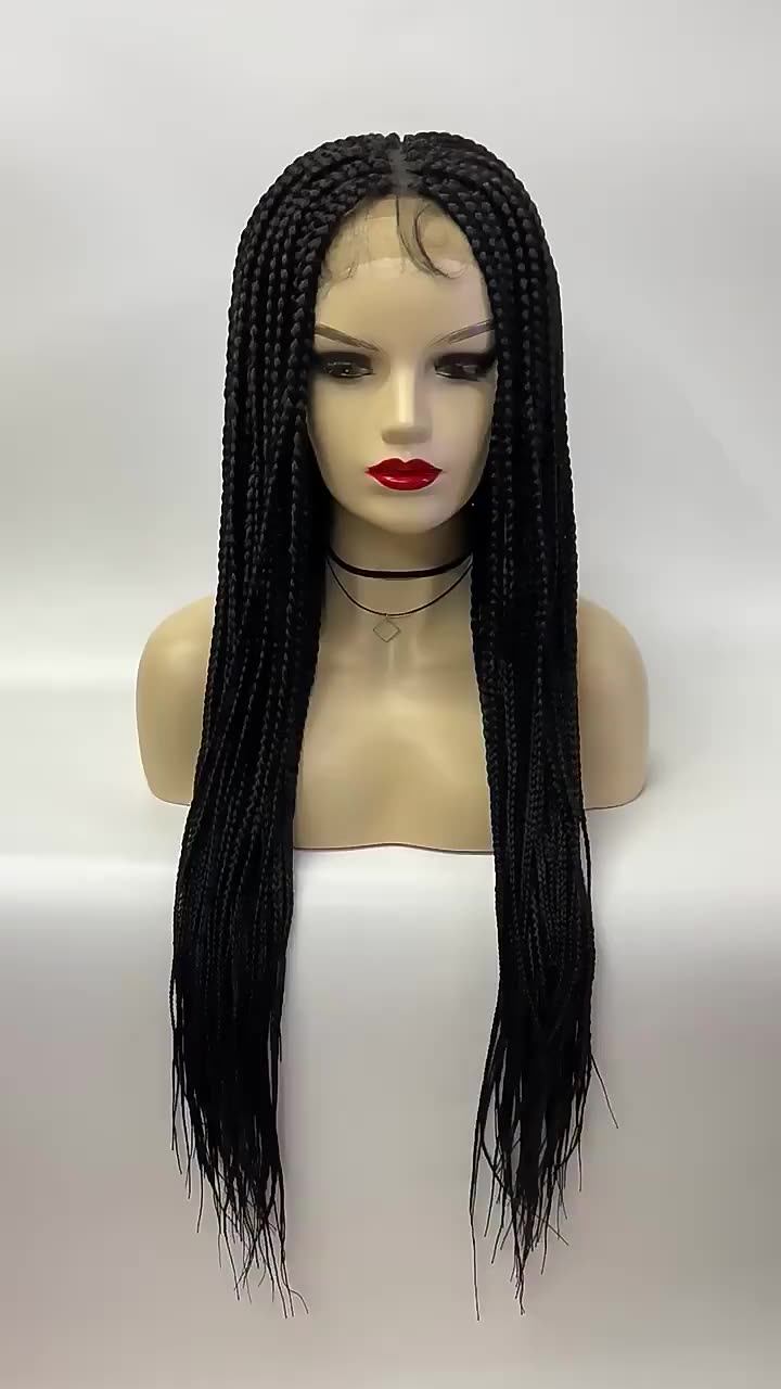 Wholesale Handmade Micro Cornrow Box Braided Wigs Glueless Knotless