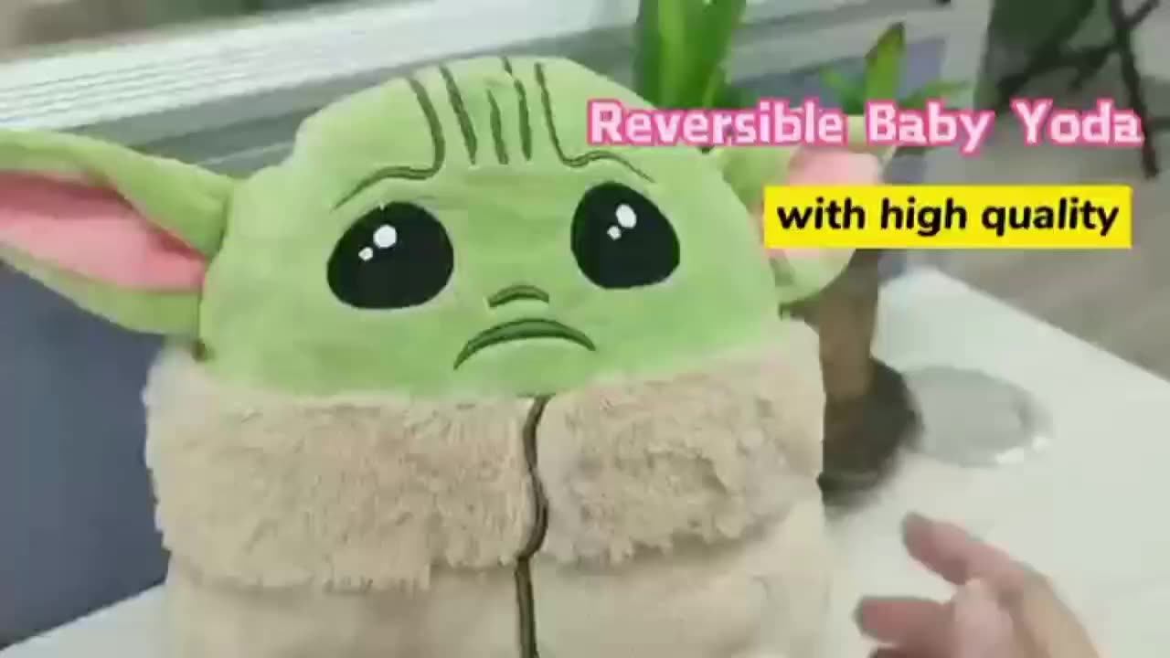 Rts Soft Flip Yoda Puppets Doll Reversible Baby Yoda Stitch Plush