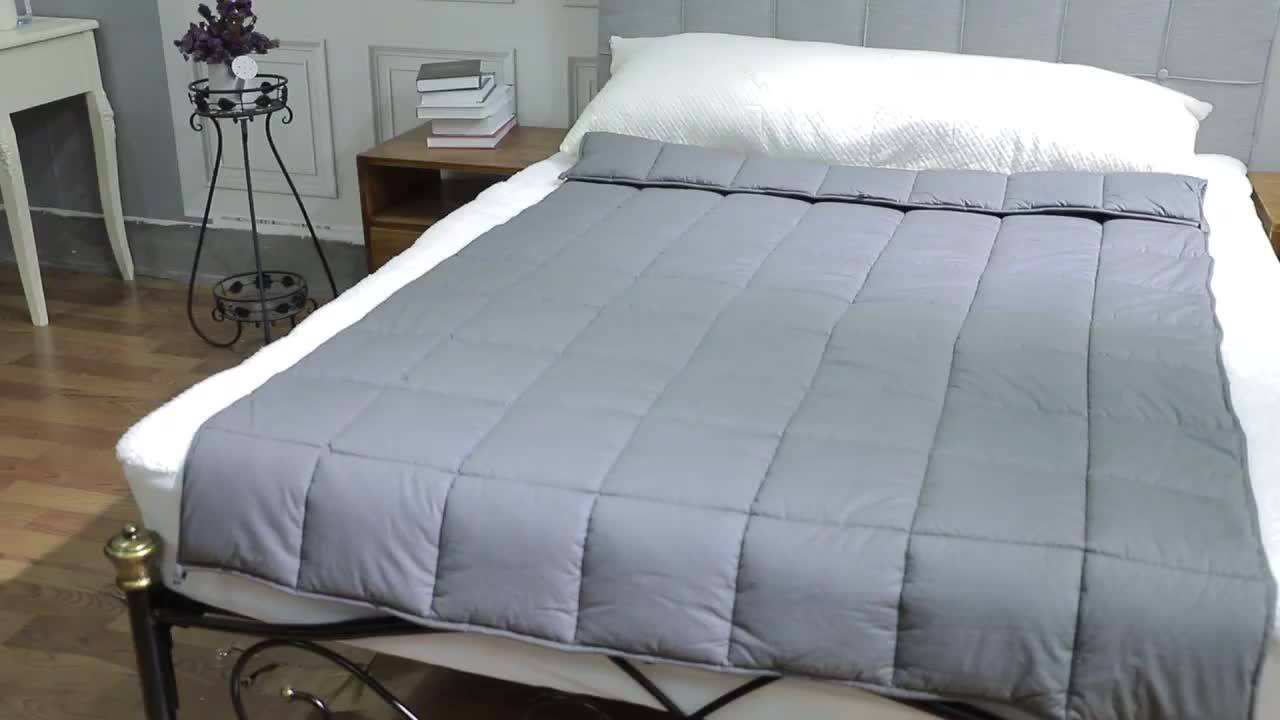 Comforting Sleep Premium Glass Beads Grey Heavy Weighted Blanket For