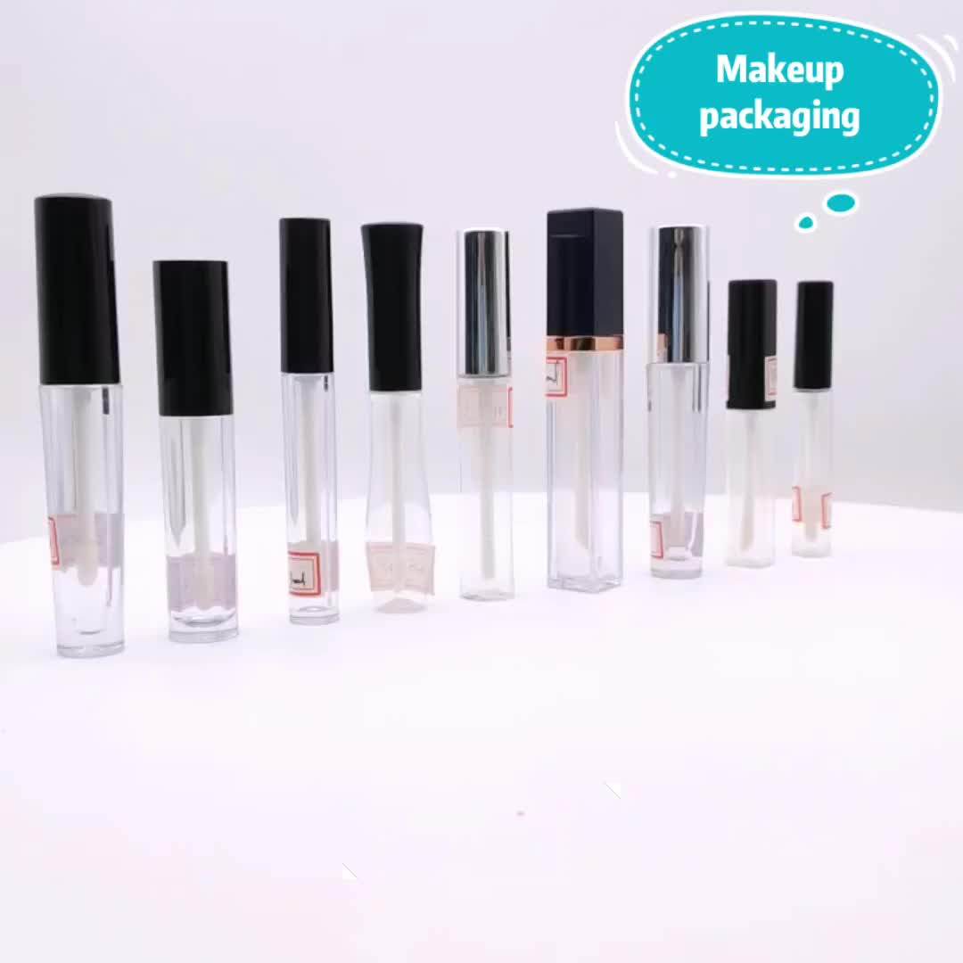 7ml Slim Clear Lipgloss Bottle Tube Container With Brush For Lip Balm