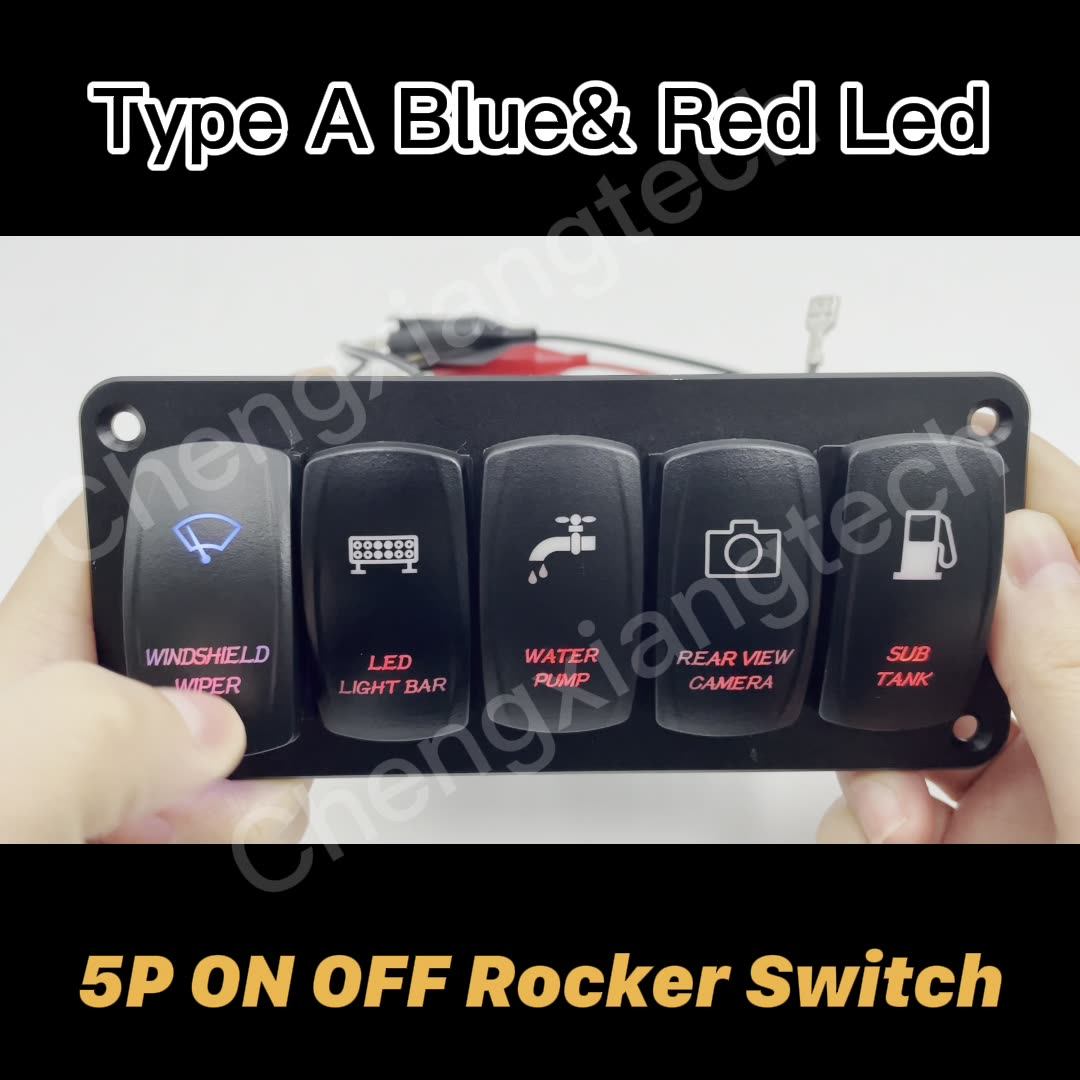 Rouge 5pcs Lot De 1-5 Interrupteurs à Bascule KCD3, Bouton Marche-arrêt, Point En Cuivre, 3