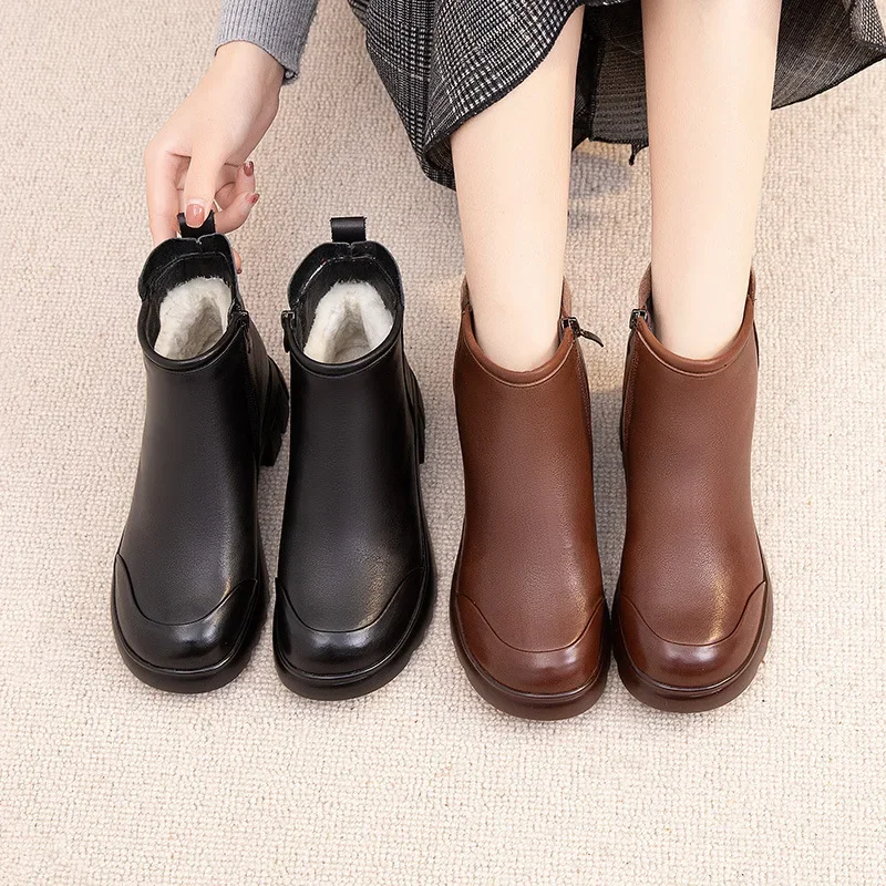Demi-season shoes for mother, keep warm boots, 2023
