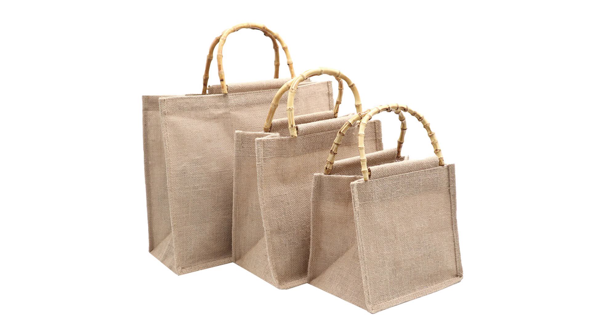 jute bag with bamboo handle